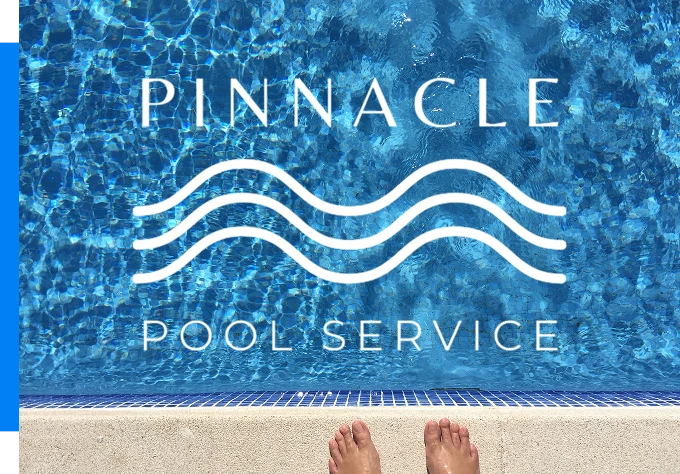 Logo of Pinnacle Pool Service featuring a stylized pool and water elements in blue and green colors.